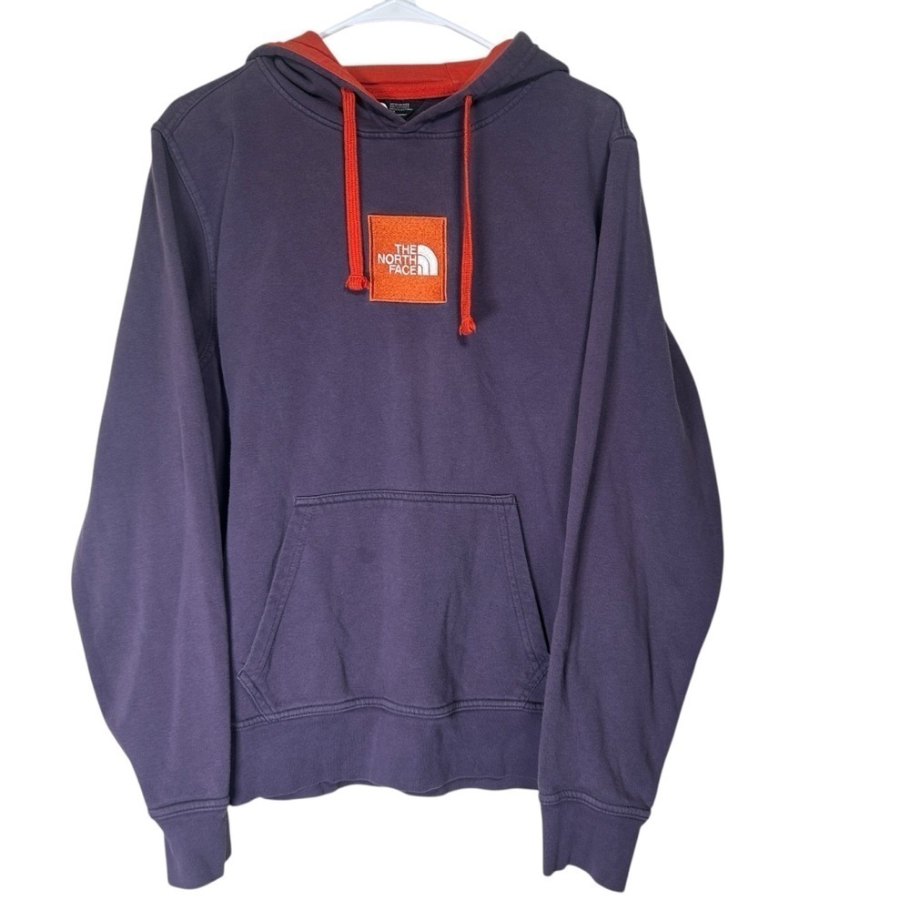The North Face Men's Box Logo Pullover Hoodie Size Small Purple Orange